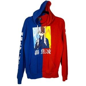 Hot Topic My Hero Academia Red Blue Color Block Hoodie Size Small
